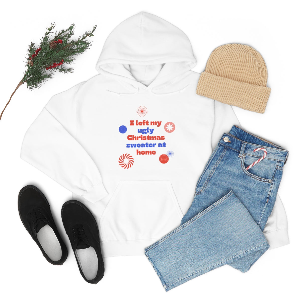 Ugly Christmas Sweater Unisex Heavy Blend™ Hooded Sweatshirt